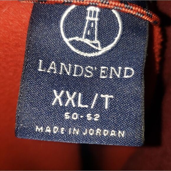 LANDS END- Men’s Burnt Orange Zip Sweater Long Sleeve Pullover Knit xxl - Picture 6 of 6